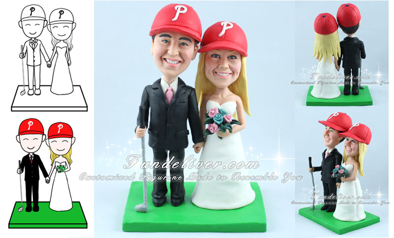 golf bride and groom topper